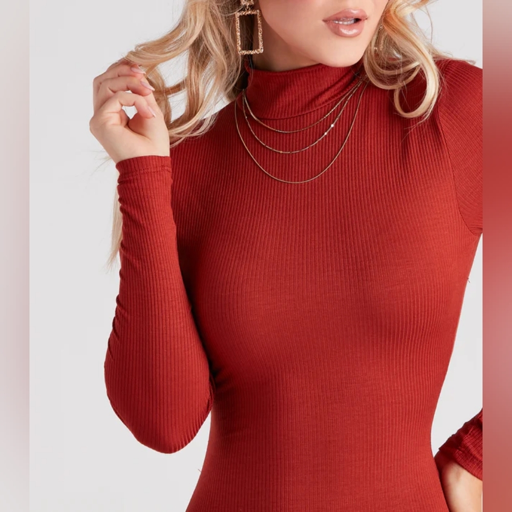 Ribbed Knit Mini Dress - Picture 4 of 10